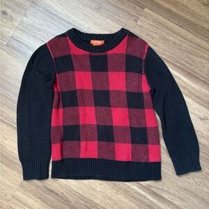 Joe Fresh Red and Black Checkered Sweater